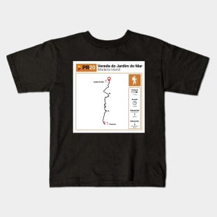 Madeira Island PR20 VEREDA DO JARDIM DO MAR trail map Kids T-Shirt